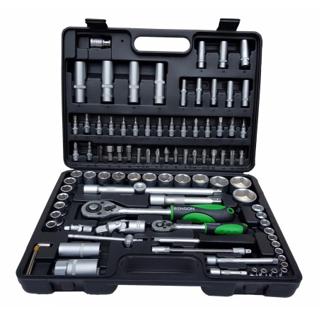 Įrankių rinkinys 1/4"+1/2", 108 dalių (ES10410) "BENSON"-BLACK TOOLS CRv