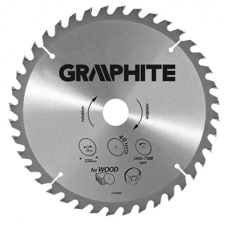 Medienos pjovimo diskas Graphite 216x30x60T 57H681
