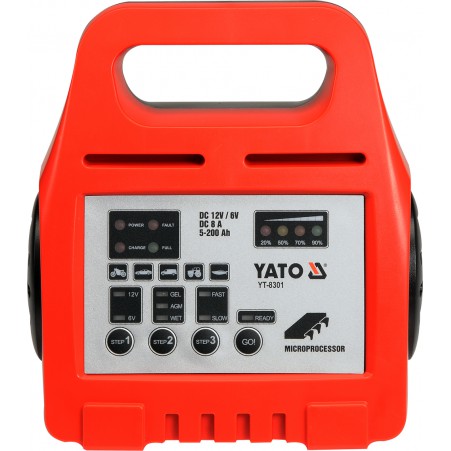 Mikroprocesorinis impulsinis akumuliatorių pakrovėjas 6/12V 8A 5-200ah (YT-8301)